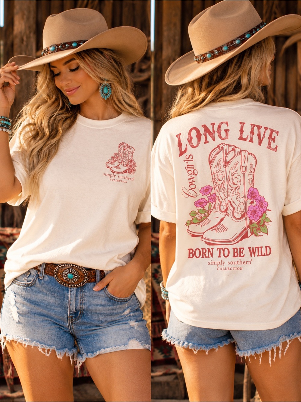 NWT Simply Southern Long Live Cowgirls short sleeve t-shirt. XL